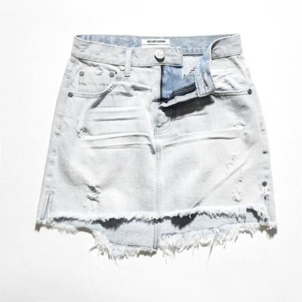 NWT One Teaspoon • High-Waist Denim Mini Skirt, 29 - Picture 3 of 16